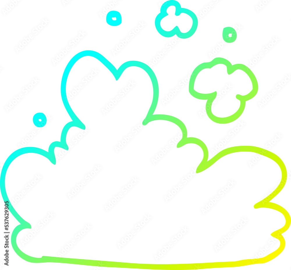 cold gradient line drawing of a cartoon cloud cold gradient line drawing of a cartoon cloud