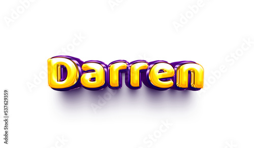 names of boys English helium balloon shiny celebration sticker 3d inflated Darren photo