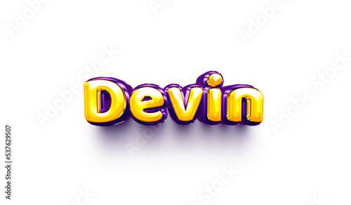 names of boys English helium balloon shiny celebration sticker 3d inflated Devin photo