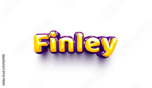 names of boys English helium balloon shiny celebration sticker 3d inflated Finley photo