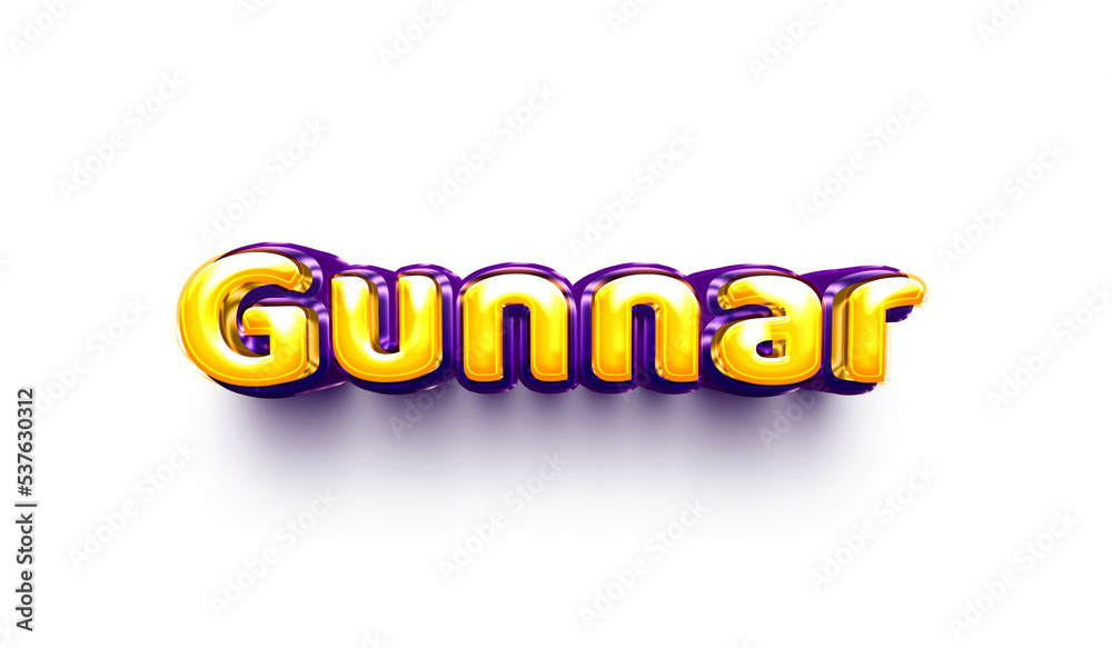 names of boys English helium balloon shiny celebration sticker 3d inflated Gunnar