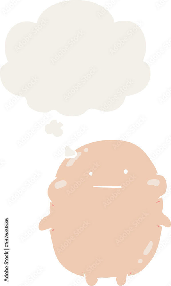 cartoon human with thought bubble in retro style cartoon human with thought bubble in retro style