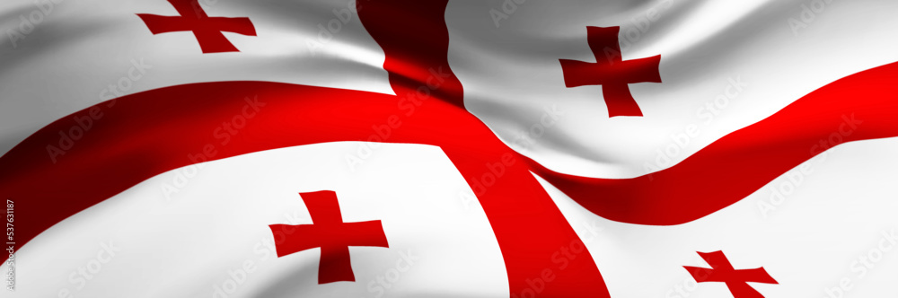 National flag of Georgia. Country official symbol. Banner, background ...