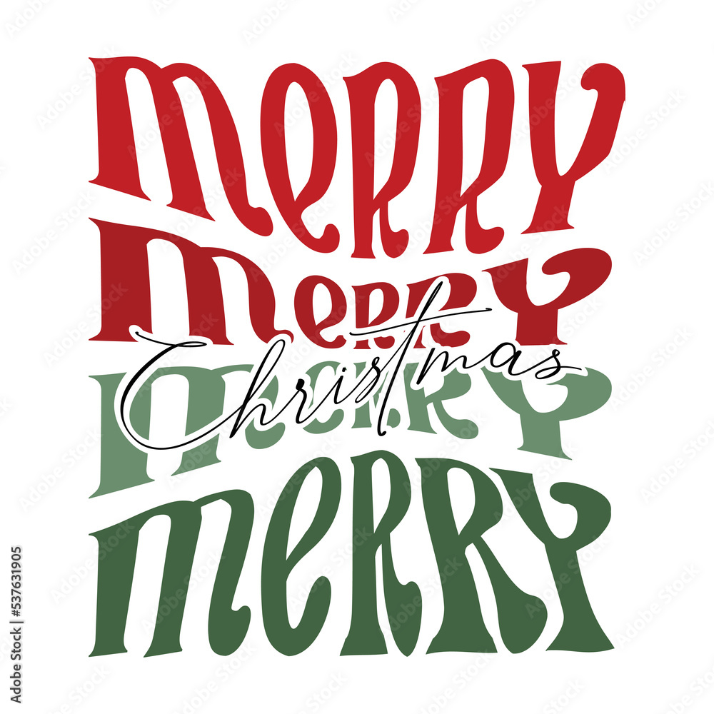 Merry Christmas quote typography retro lettering. Vector illustration isolated on white background. Square Christmas greeting card. Merry Christmas quote typography retro lettering. Vector illustration isolated on white background. Square Christmas greeting card.