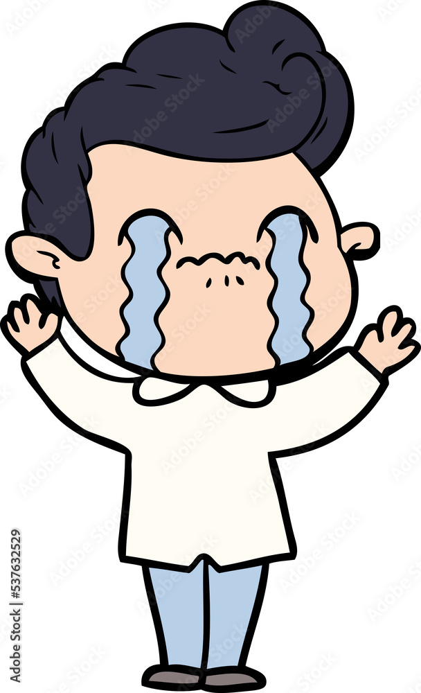 cartoon man crying