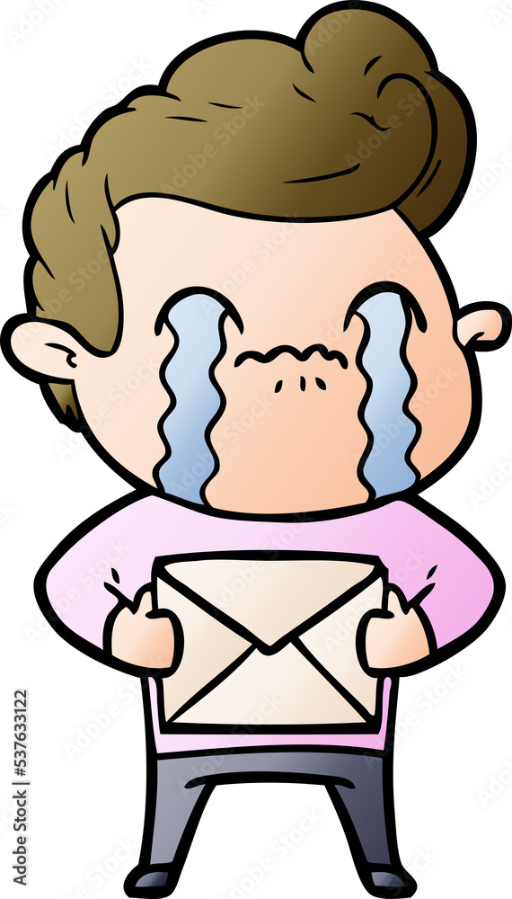 Obraz premium cartoon man crying