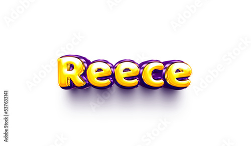 names of boys English helium balloon shiny celebration sticker 3d inflated Reece photo