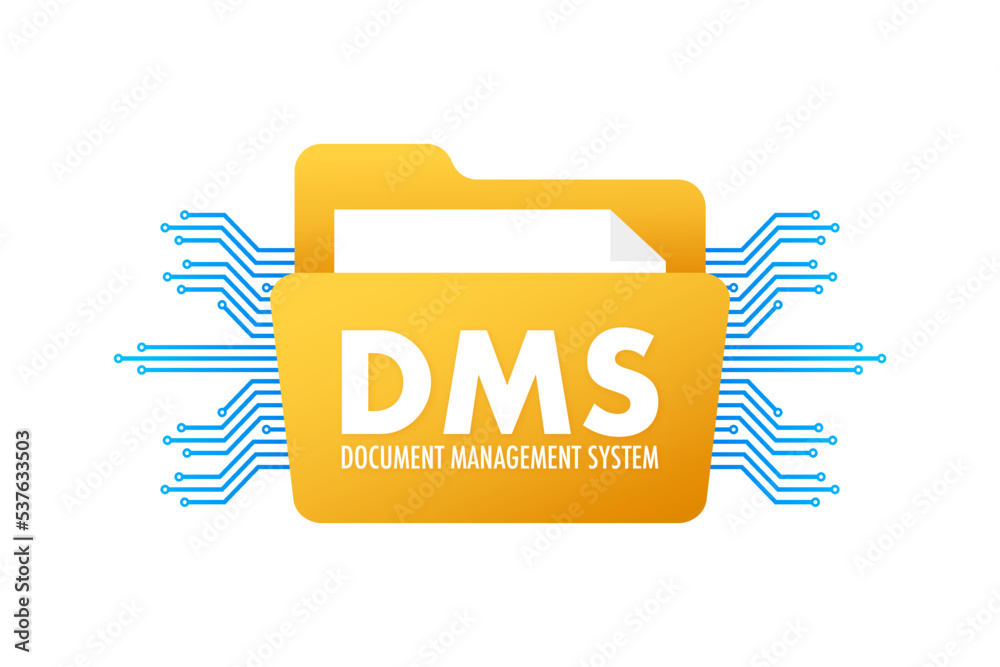 Vecteur Stock DMS document management system. Digital business. Cloud  storage icon. Digital data. Vector stock illustration. | Adobe Stock