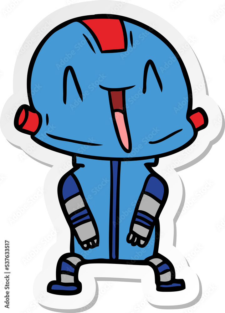 Obraz premium sticker of a cartoon robot