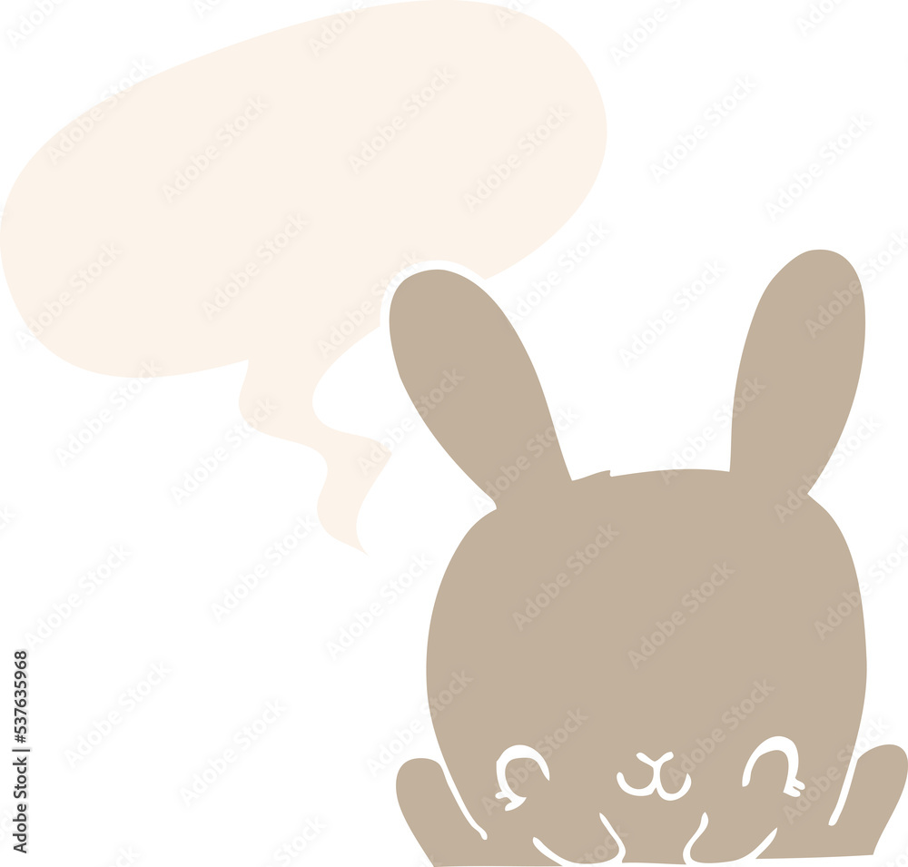 cartoon rabbit with speech bubble in retro style cartoon rabbit with speech bubble in retro style