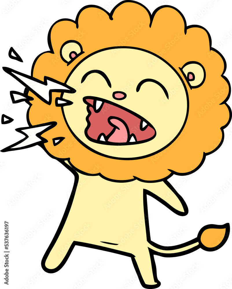 cartoon roaring lion cartoon roaring lion
