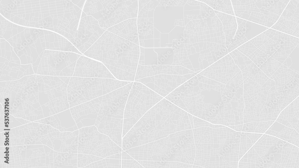 White and light grey Nerima city area vector background map, roads and water illustration. Widescreen proportion, digital flat design.