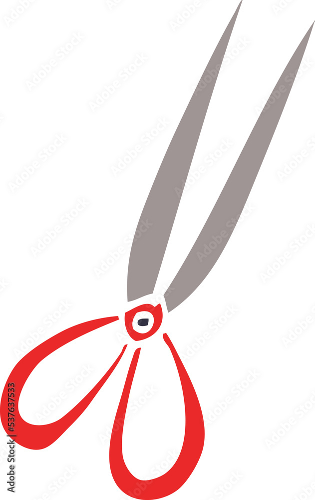 cartoon doodle open scissors