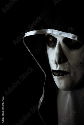 Принти на полотні Portrait zombie nun mask halloween