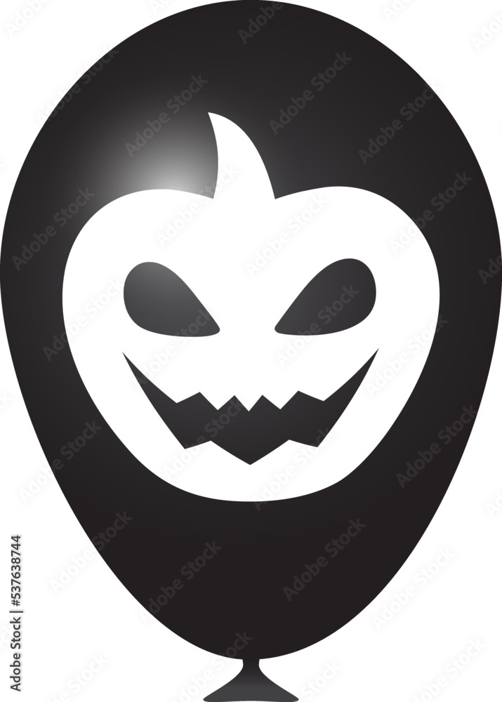 A balloon for Halloween. Realistic black ball with a pumpkin A balloon for Halloween. Realistic black ball with a pumpkin