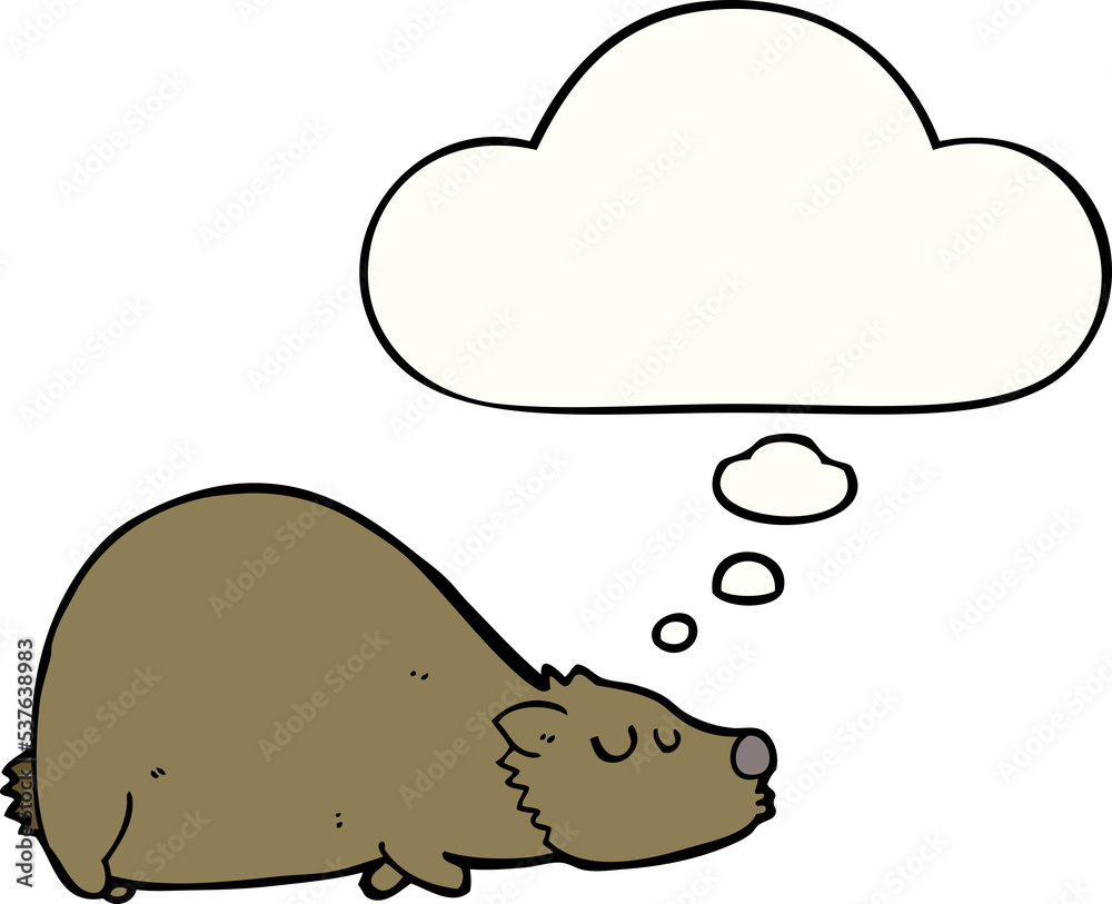 cartoon bear with thought bubble cartoon bear with thought bubble