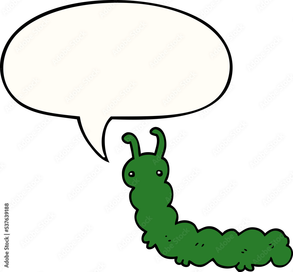 cartoon caterpillar with speech bubble cartoon caterpillar with speech bubble