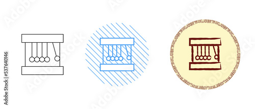 This is a set of contour and color icons of Newton's cradle