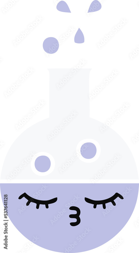 flat color retro cartoon of a test tube flat color retro cartoon of a test tube
