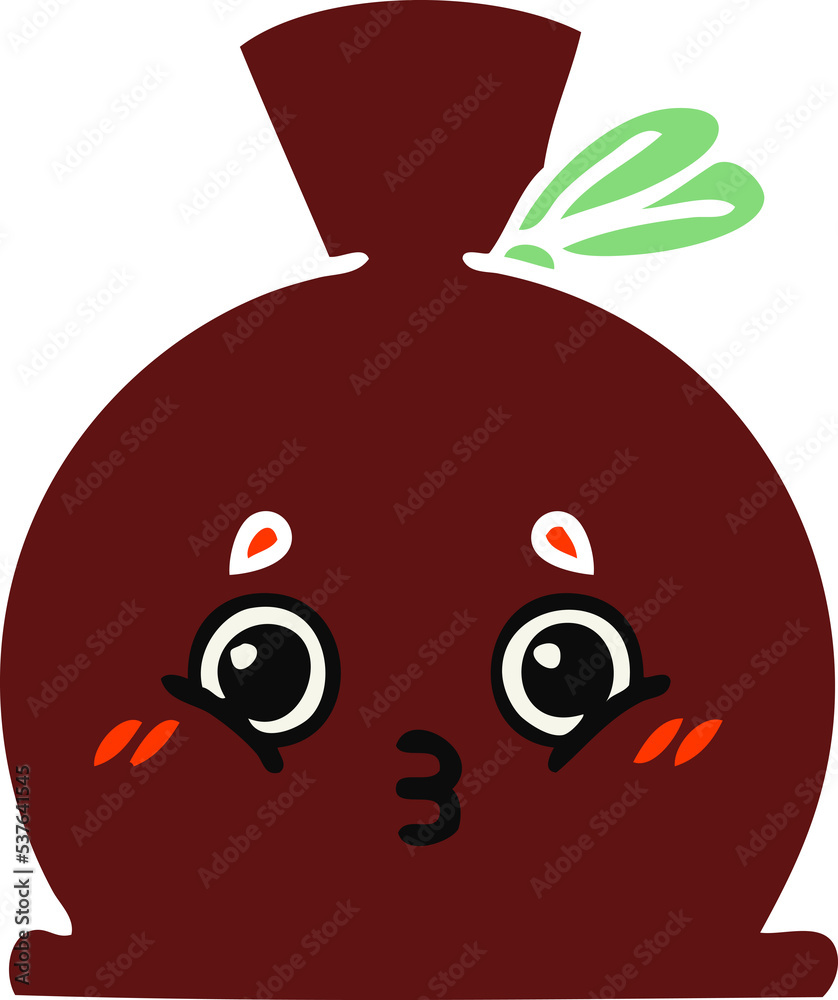 Obraz premium flat color retro cartoon of a sack