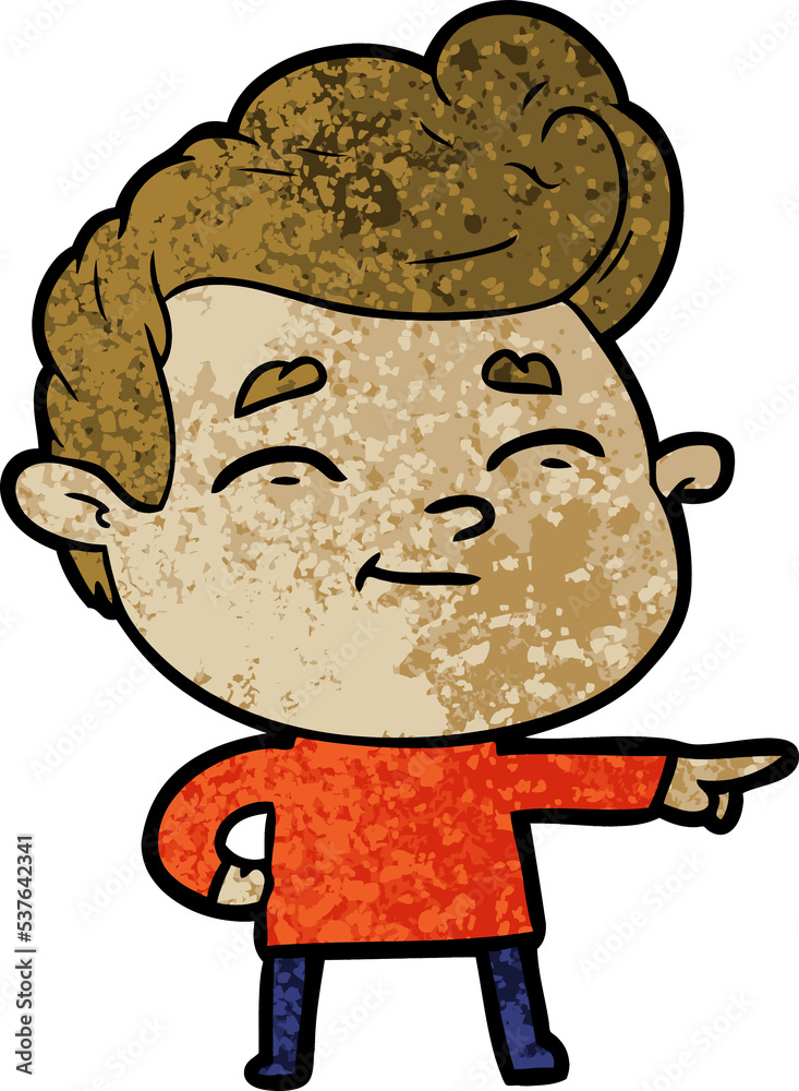 happy cartoon man pointing happy cartoon man pointing