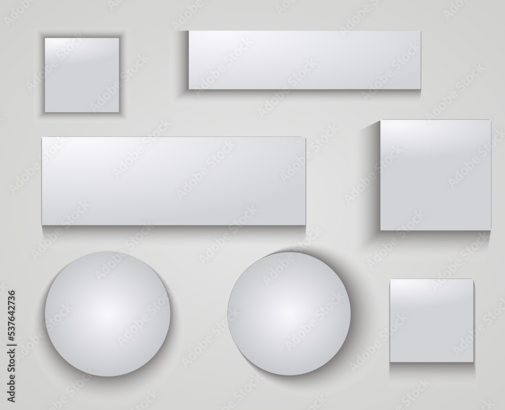 Obraz premium Shadows set isolated on transparent background. Vector template