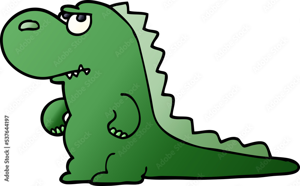 Obraz premium cartoon doodle annoyed dinosaur