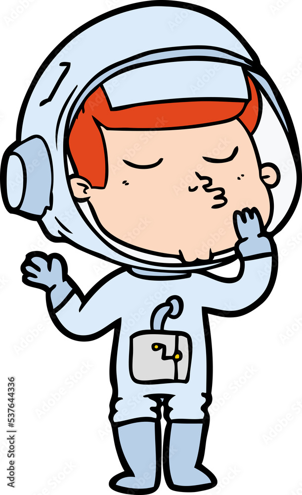 cartoon confident astronaut