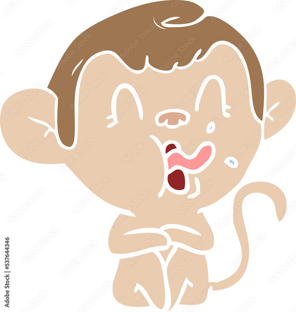 crazy flat color style cartoon monkey crazy flat color style cartoon monkey