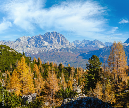 Autumn Dolomites mountain rocky view, Sudtirol, Italy