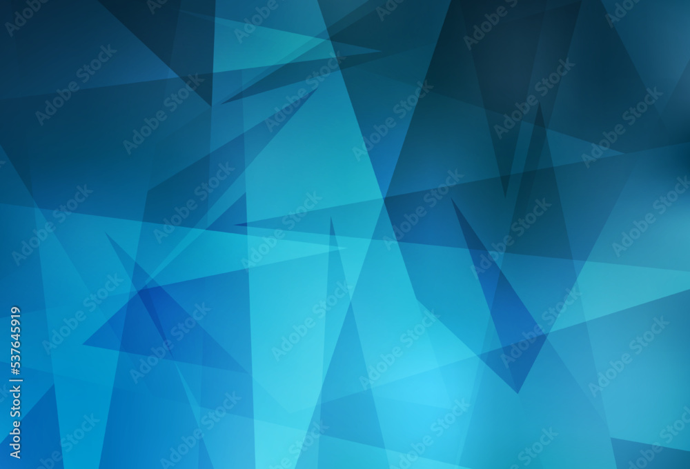 Light BLUE vector template with crystals, triangles.