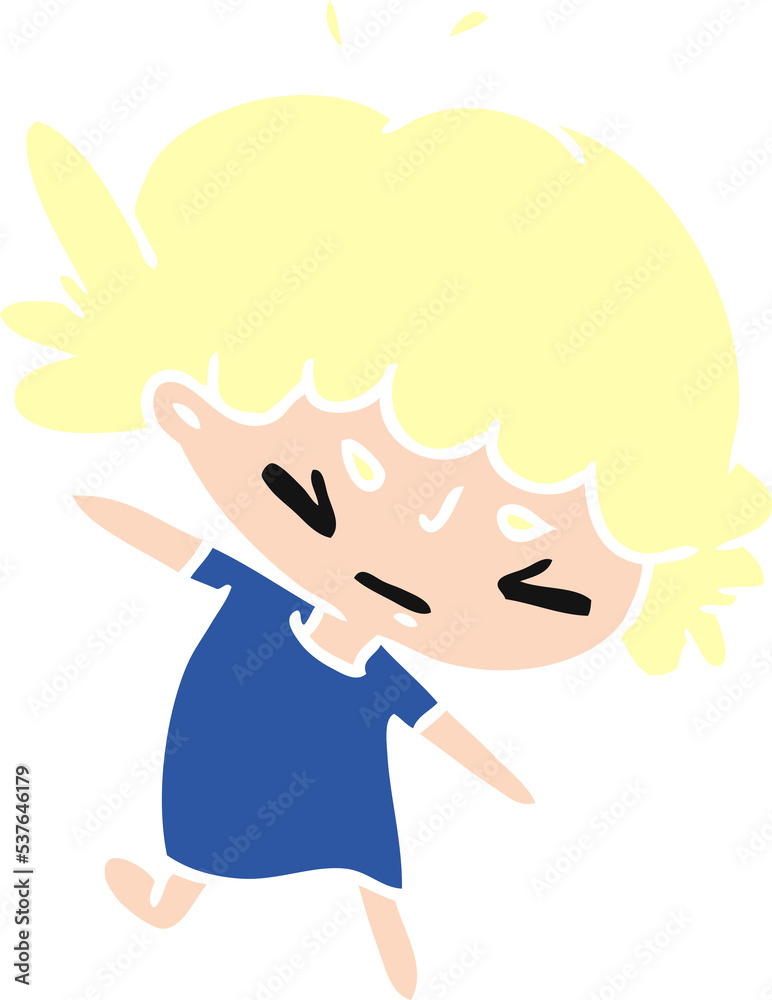 cartoon illustration of a cute kawaii girl cartoon illustration of a cute kawaii girl