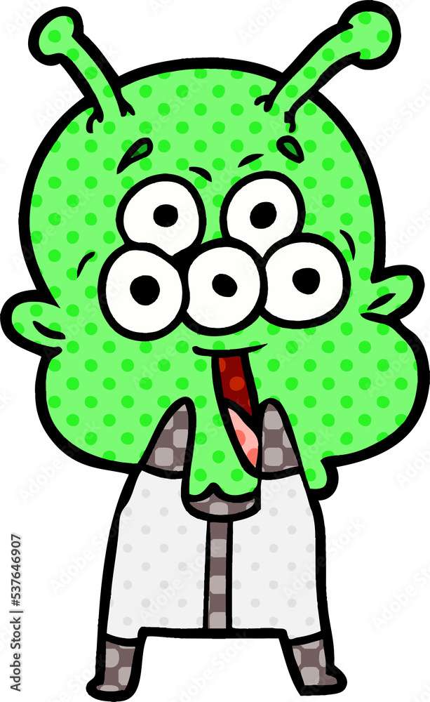 happy cartoon alien gasping in surprise happy cartoon alien gasping in surprise