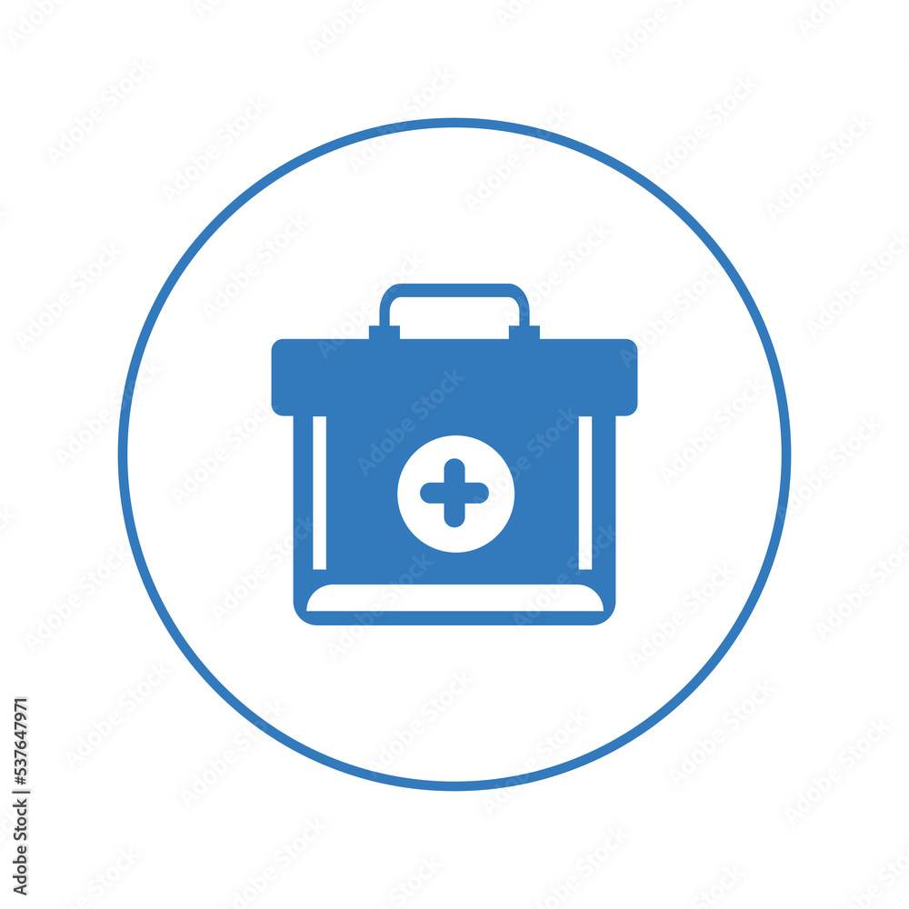 Medical doctor luggage briefcase icon | Circle version icon | Medical doctor luggage briefcase icon | Circle version icon |