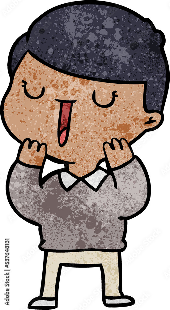 Obraz premium cartoon happy boy