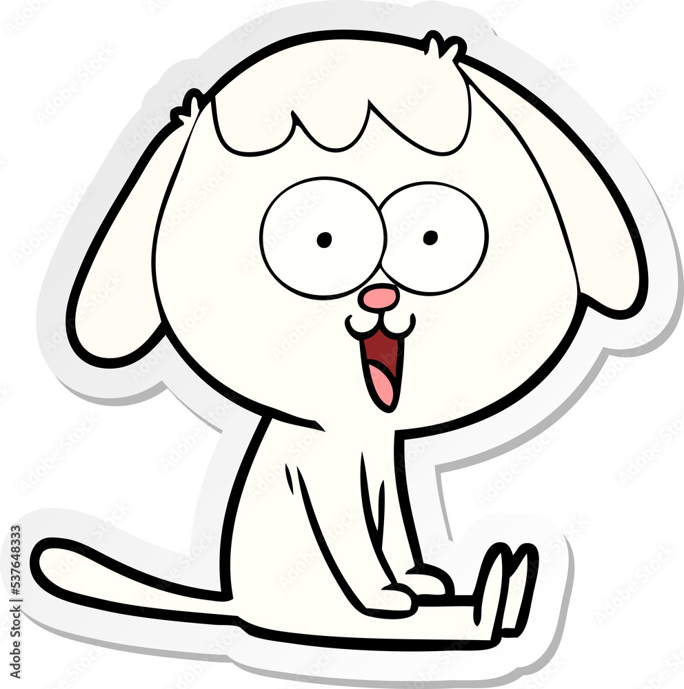 Obraz premium sticker of a cute cartoon dog