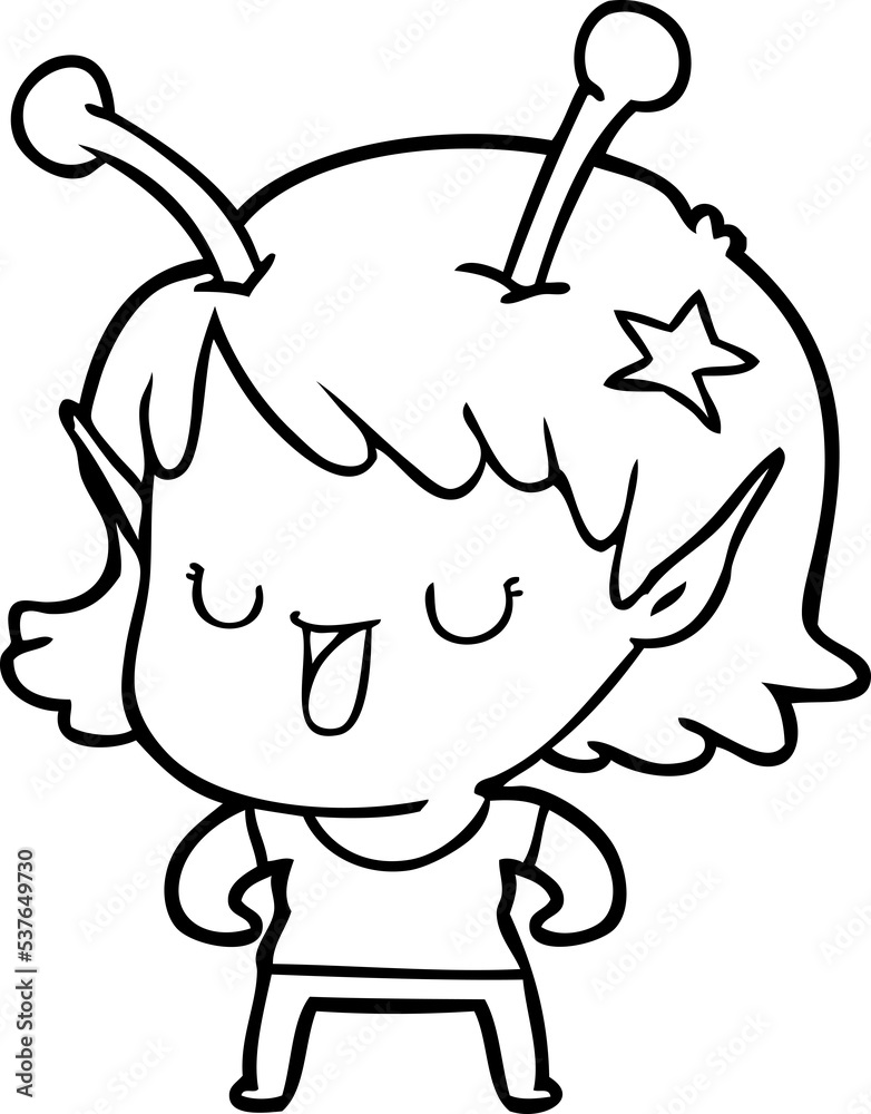 happy alien girl cartoon happy alien girl cartoon