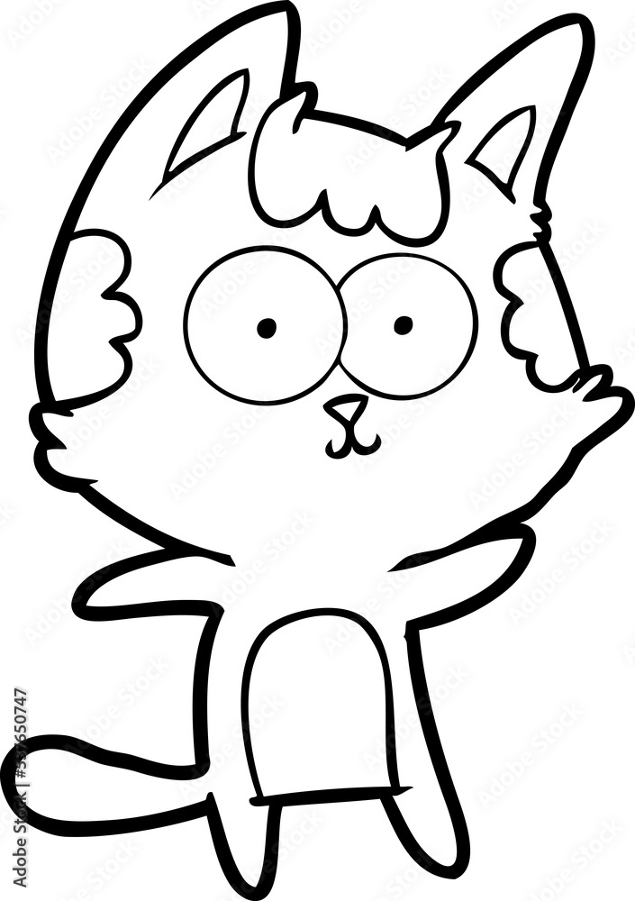 happy cartoon cat