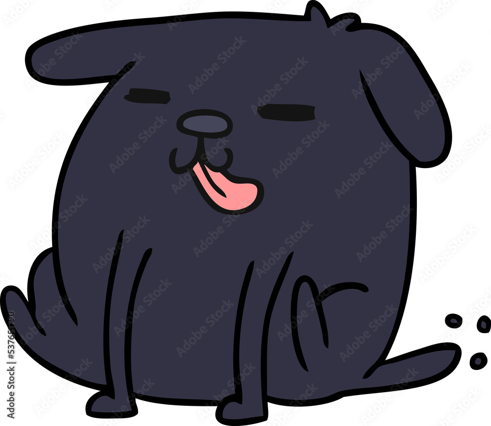 Obraz premium cartoon illustration kawaii of a cute dog