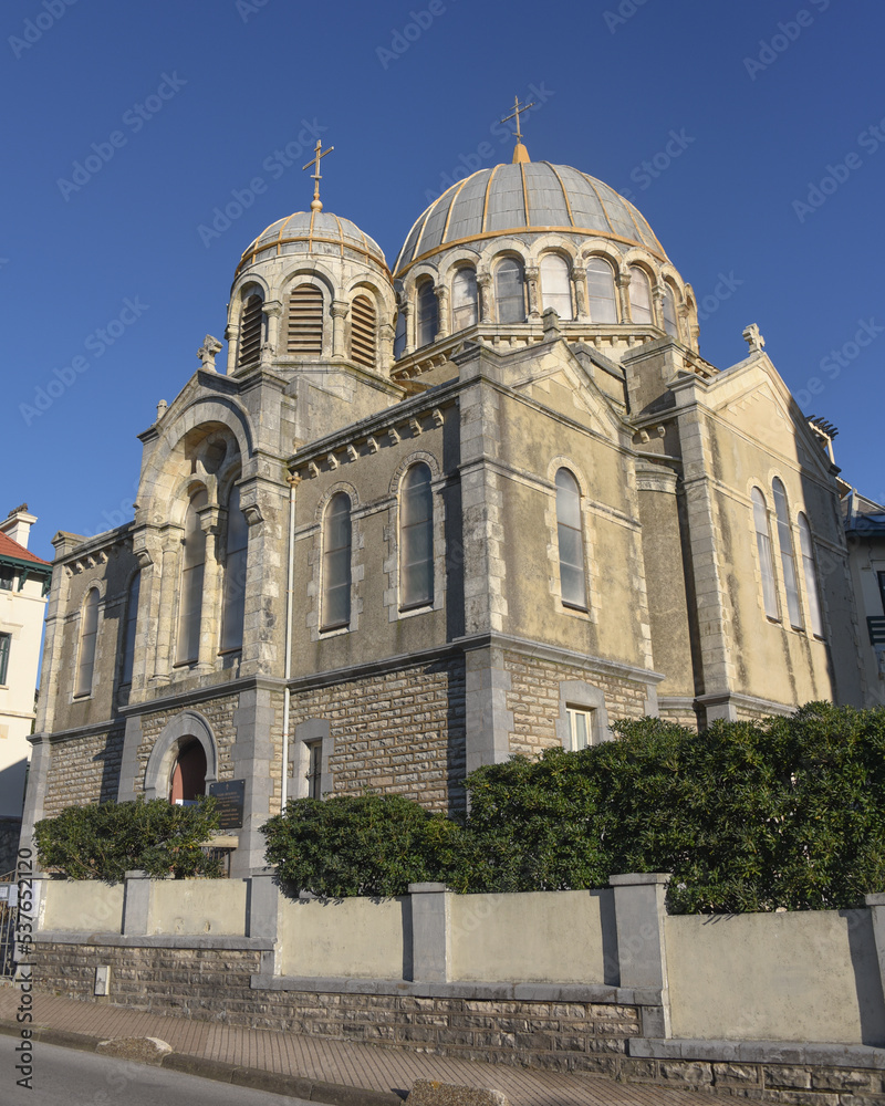 Obraz premium Biarritz, France - 15 Jan, 2022: Biarritz Orthodox Church