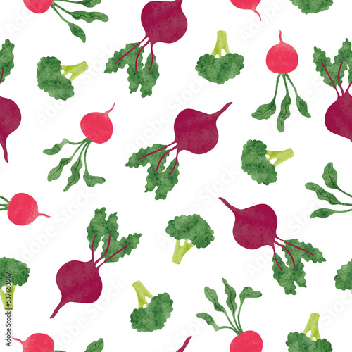 Seamless vegetables pattern...