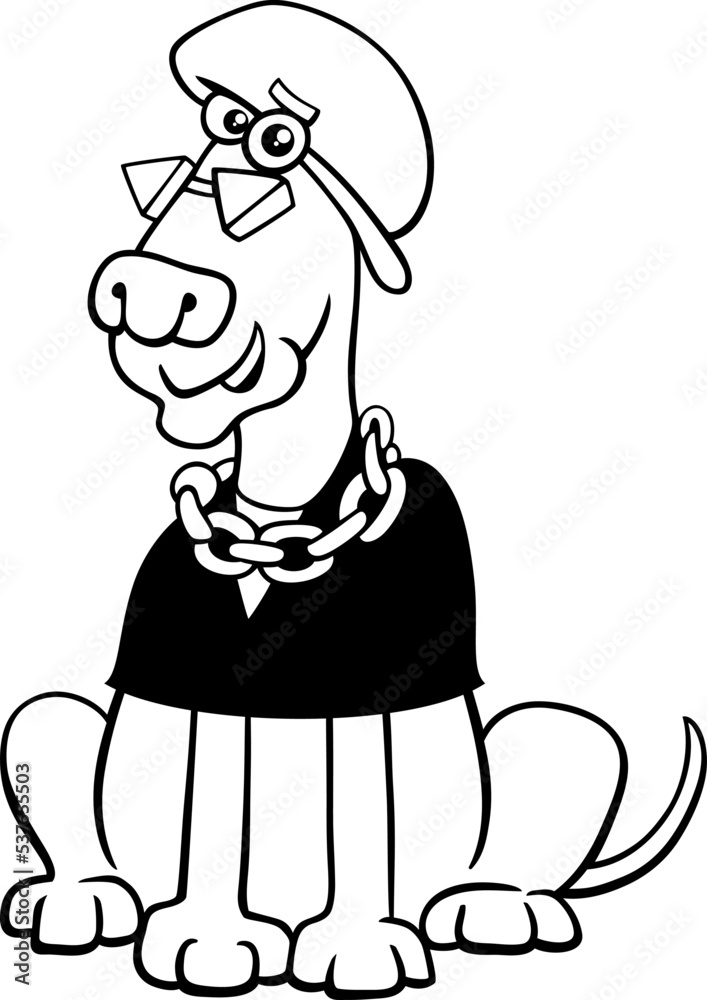 cartoon eccentric dog animal character coloring page cartoon eccentric dog animal character coloring page