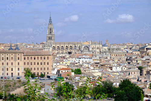 View of the Primatial Cathedral of Saint Mary of Toledo, Toledo, Spain. It is a World Heritage Site by UNESCO.