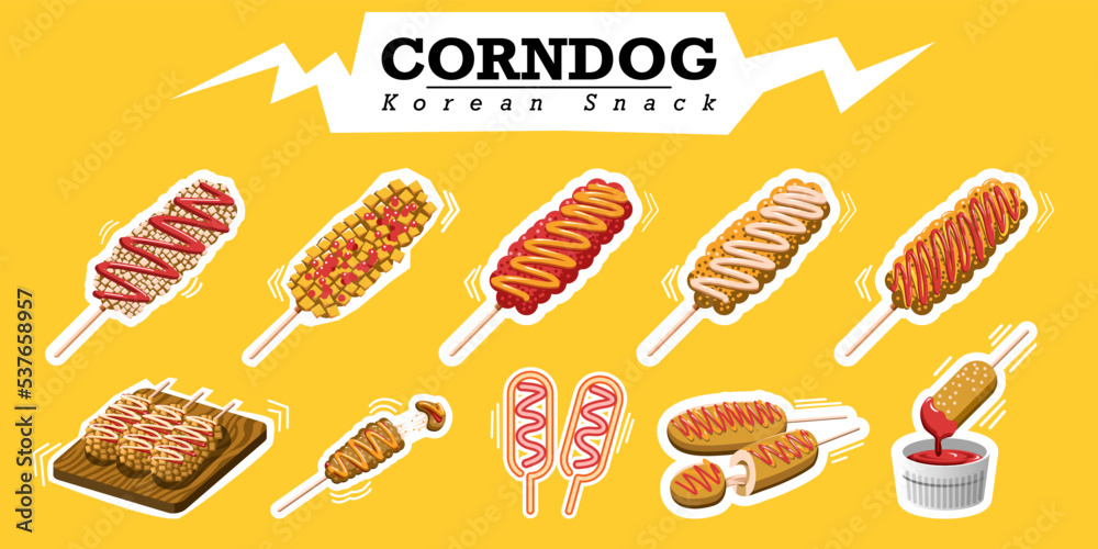 Corndog vector set collection graphic design Corndog vector set collection graphic design