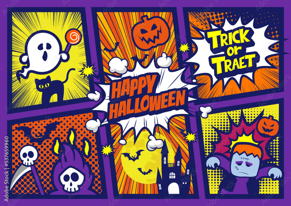 Obraz premium The pop art style, Comic book concept HALLOWEEN speech bubble.
