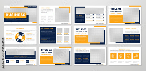 set of corporate presentation template design with minimalist concept and modern layout use for annual report and business profile	