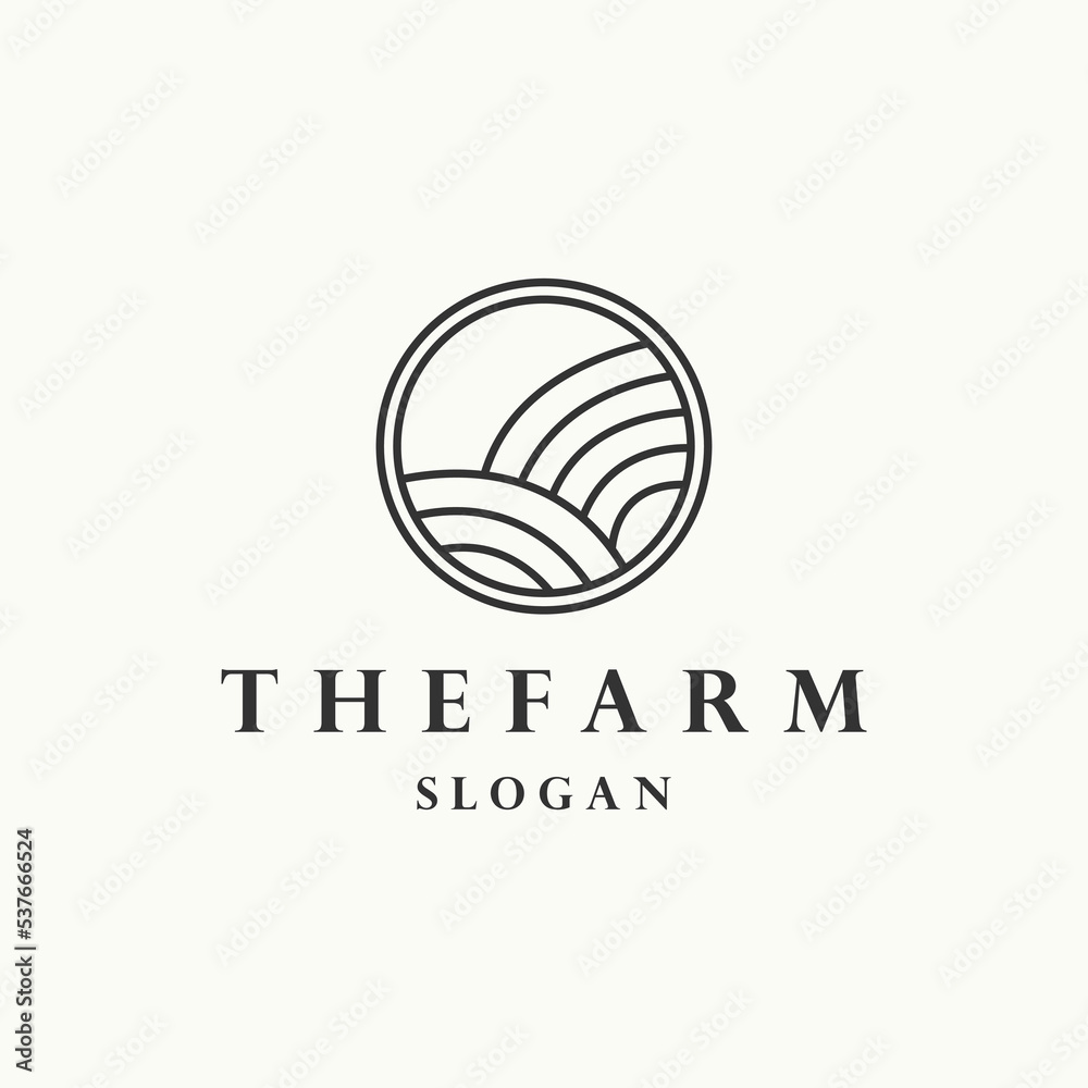 The farm logo icon flat design template 