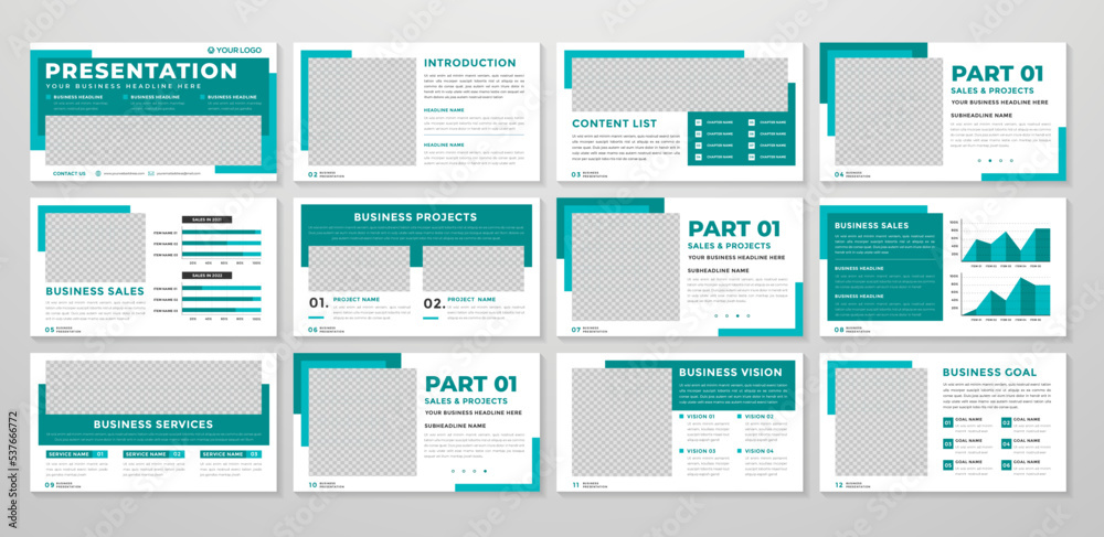 set of corporate presentation template design with minimalist concept and modern layout use for annual report and business profile	