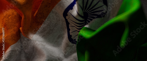 Faded Indian Flag waving in the wind
