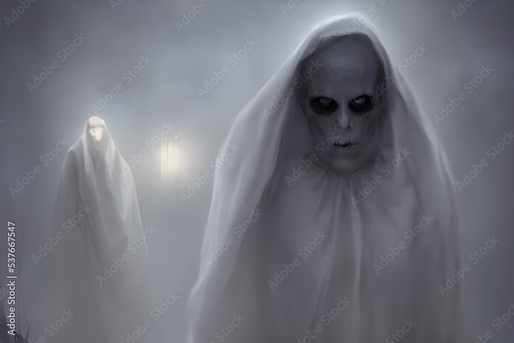 A family of ghosts is haunting a house on Halloween night. They are flying around the rooms, scaring the residents. The ghosts are laughing and having a great time. A family of ghosts is haunting a house on Halloween night. They are flying around the rooms, scaring the residents. The ghosts are laughing and having a great time.